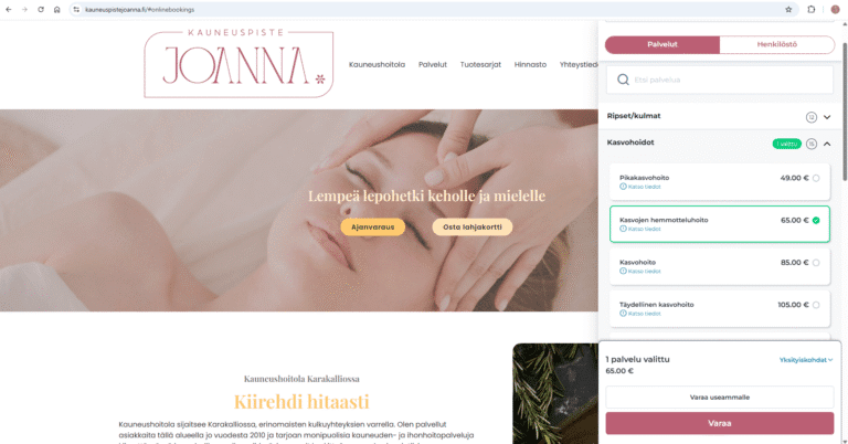 Ohje Phorest-tunnusten luomiseen Kauneuspiste Joannassa